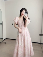 [Тихое Цветочное море] Сладкий курорт, раздавливающие цветы, чтобы запечатлеть пузырьковые платья рукава xa2369