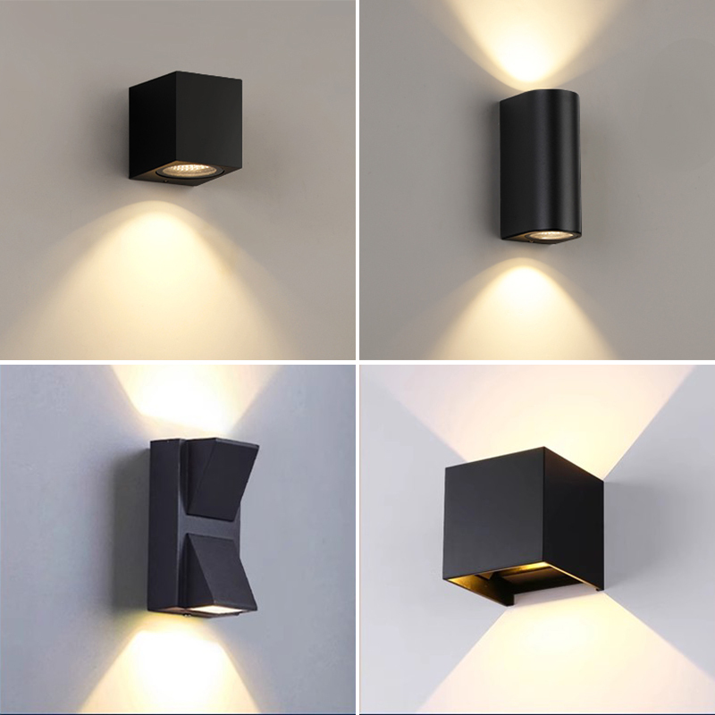 Led Wall Lamp Outdoor Waterproof Wall Washer Double-Headed Spotlight Outdoor Hotel Courtyard Villa Exterior Wall Aisle Balcony Light