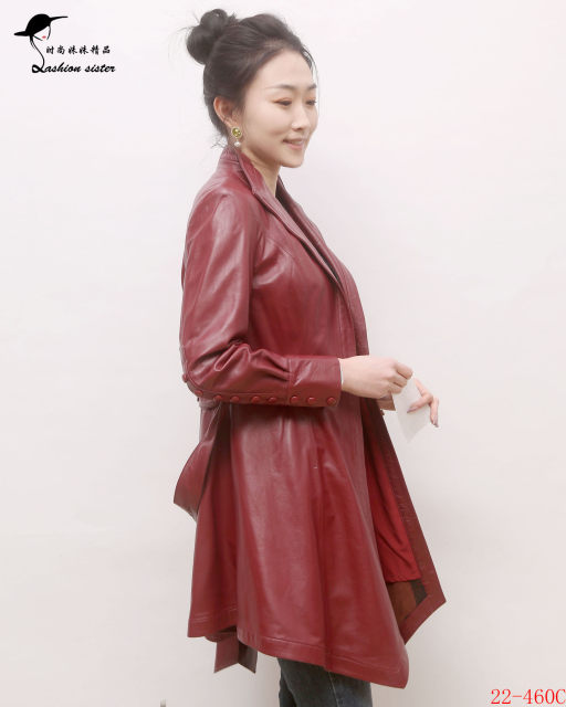 Fashion Sister Boutique 2024 Fashion Spring and Autumn New Women's Sheepskin Leather Jacket 22-460C