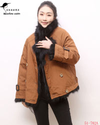 Fashion Sister Boutique 2024 Fashionable Autumn and Winter New Women's Fox Fur Parka Jacket 51-702A