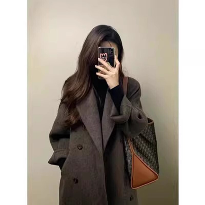 High-End Double-Sided Wool and Cashmere Coat for Women, Autumn and Winter 2026 New Style, Thickened Woolen Coat for Petite Women High-End Double-Sided Wool and Cashmere Coat for Women, Autumn and Winter 2026 New Style, Thickened Woolen Coat for Petite Women