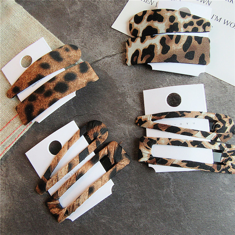 Mode Leopard Tuch Handgemachter Haars Pange 1 Set display picture 2