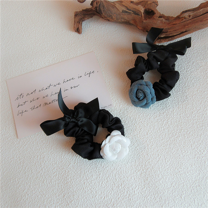 Fabric Camellia Bow Hair Ring Hair Accessories Korean Hair Scrunchies display picture 5