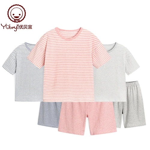 【Зазор】 Youbei Yishu Cottoned Cottoned Pater-Cliding Family Family из трех летней одежды для кондиционера для детей пижамы детей