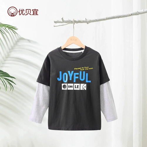 Футболка для мальчиков, хлопковый осенний детский лонгслив, комплект, детская одежда, подходит для подростков