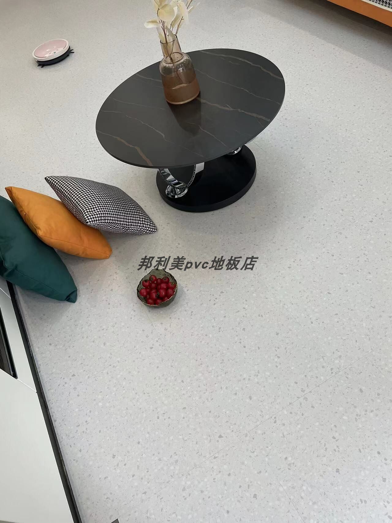 Линолеум 水磨石纹块材地板贴pvc地垫办公室服装店地板贴饭厅防水石塑地板2mm Tai Po flooring