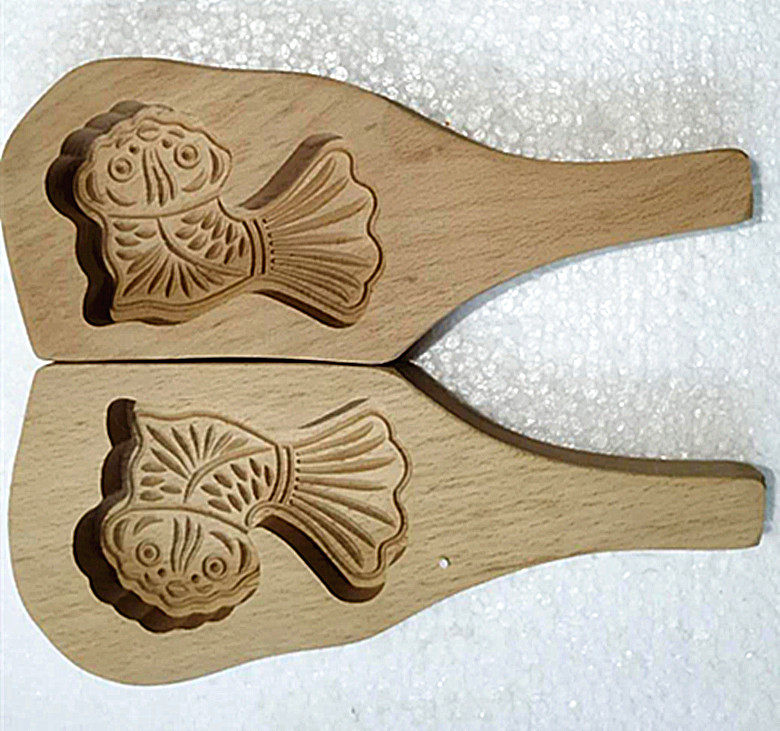 Three-dimensional small number of goldfish carp Fat Fish Shaped Wooden Pasta Baking Mold Face Knura Steamed Bread steamed stuffed bun-Taobao