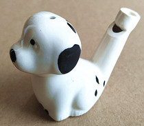 Special handicrafts Ceramic small spotted dog clay sculpture mud whistle water flute water whistle children playing musical instrument toys