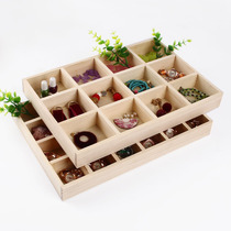 Desktop storage box classification square lattice solid wood box tray cosmetics hand card storage artifact cabinet clothing storage