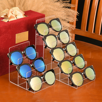 Multi-layer trapezoidal glasses display stand sun glasses sunglasses shelf transparent acrylic glasses display props bracket