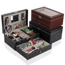 Large capacity jewelry box accessories multifunctional storage box watch box glasses box ring necklace cosmetics display box