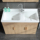 华仕艾肯洗衣柜双盆陶瓷带搓板阳台洗衣池现代不锈钢浴室柜太空铝 mini 1