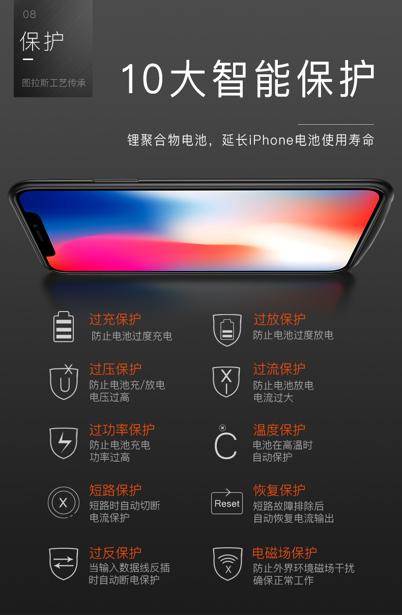 Tulas iPhoneX quay lại sạc pin kho báu Apple X pin siêu mỏng vỏ điện thoại di động không dây 8 chuyên dụng iponex đích thực đục lỗ di động trở lại dung lượng lớn ipx điện trở lại ix