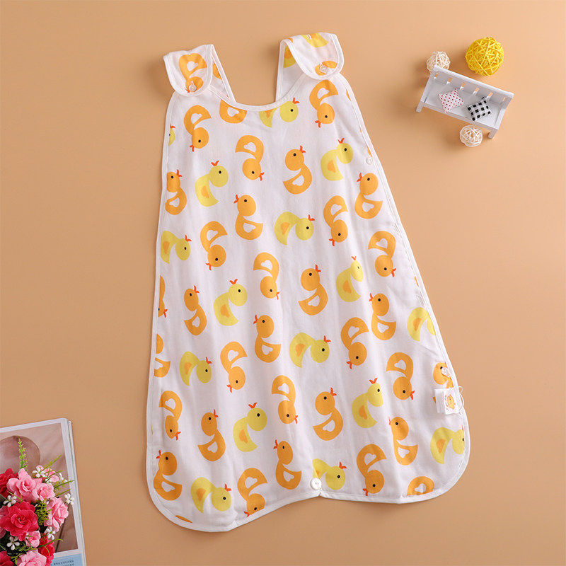 Flying Bear thin gauze baby all cotton vest sleeping baby vest baby sleeping baby baby kick - back in summer
