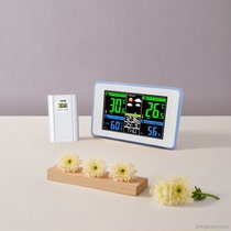 Indoor and outdoor wireless weather station color screen thermometer clock weather display alarm clock snooze backlight thermometer and hygrometer