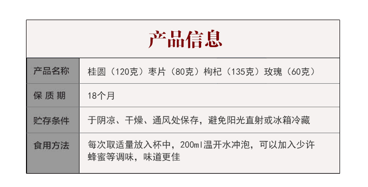 陌上花开桂圆红枣枸杞茶花茶组合