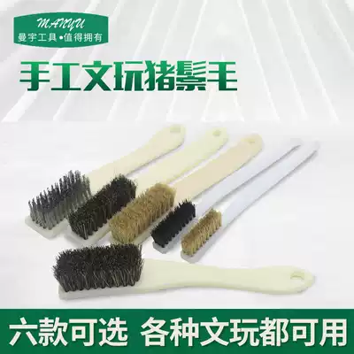 Wooden handle Wen play steel wire brush King Kong Bodhi cleaning copper wire brush Wen play cleaning steel wire brush Wooden handle steel copper brush