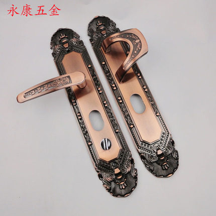 Anti-theft door red copper color handle Luxury red copper handle with ear handle Door handle Lock handle