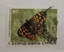 Cyprus Stamp Butterfly 1 Foreign Stamp Letter Cancellation Stamp Rare Country