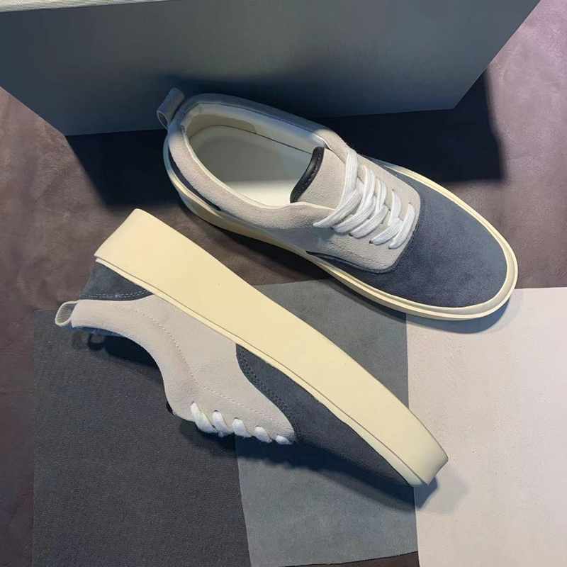 2025 Autumn ins Fog101 Black and Gray Casual Sneakers for Men, Designer Niche Suede Patchwork Casual Shoes
