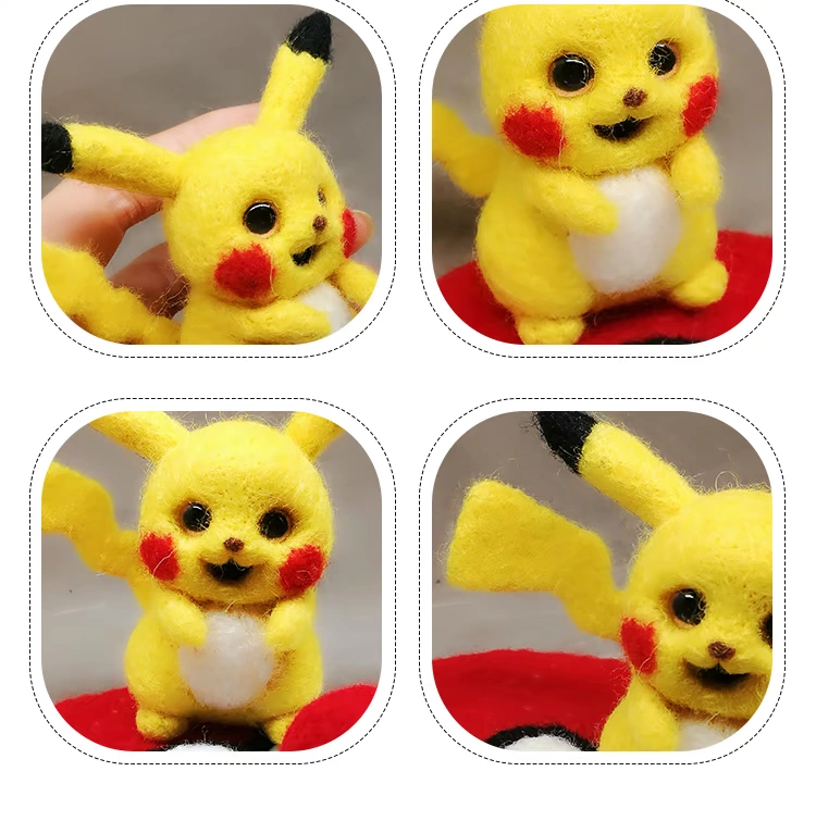 Len nỉ Chọc chọc Gói nguyên liệu Thủ công Tự làm Bắt đầu Zazale Thành phẩm Nỉ len cừu Pikachu - Công cụ & vật liệu may DIY