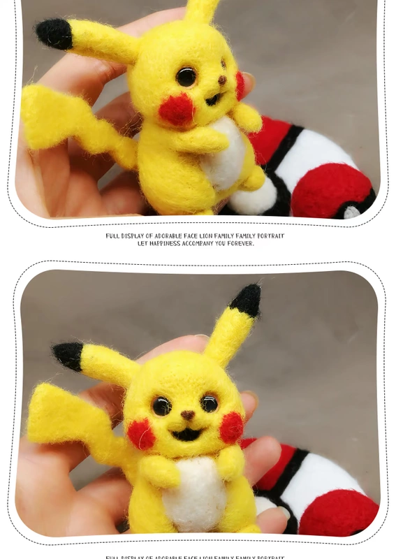 Len nỉ Chọc chọc Gói nguyên liệu Thủ công Tự làm Bắt đầu Zazale Thành phẩm Nỉ len cừu Pikachu - Công cụ & vật liệu may DIY