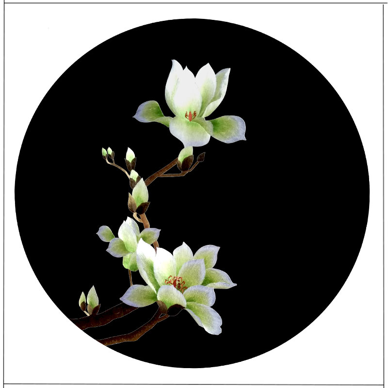 Chinese knot material package diy Su embroidery embroidery kit for beginners manual self-embroidery grass green magnolia stitch with tutorial