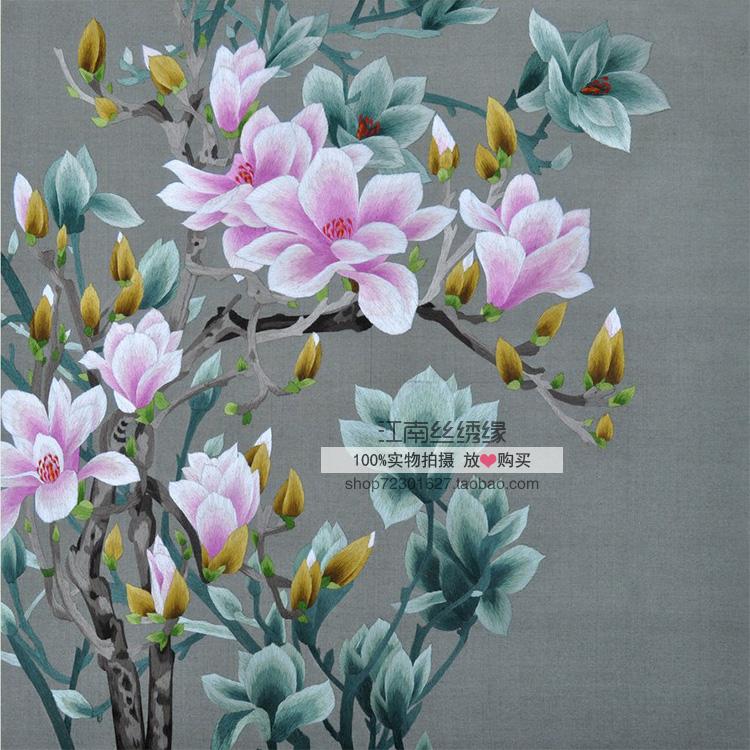 Su thêu thêu DIY người mới bắt đầu kit hoa và chim magnolia với mũi khâu để gửi thêu stitch hướng dẫn