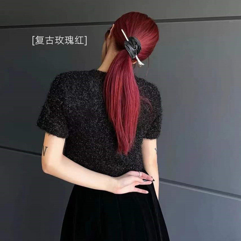 Free Float Retro Rose Red Hair Dye Raspberry Red Dyed Hair Cream Wine Black Vinegar Chestnut Purple Red Female Pop Color
