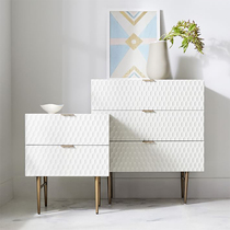 Light luxury bedside table Nordic living room corner a few sides two drawers cabinet bedroom locker storage cabinet simple modern