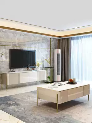 Light luxury Rock Board coffee table TV cabinet combination modern simple living room marble floor cabinet TV cabinet bedroom high style