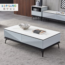Light luxury modern coffee table TV cabinet sofa combination living room marble rock board coffee table simple small apartment creativity