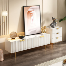 Light luxury wind rock board TV cabinet coffee table combination living room small apartment modern simple floor cabinet bedroom TV cabinet high cabinet