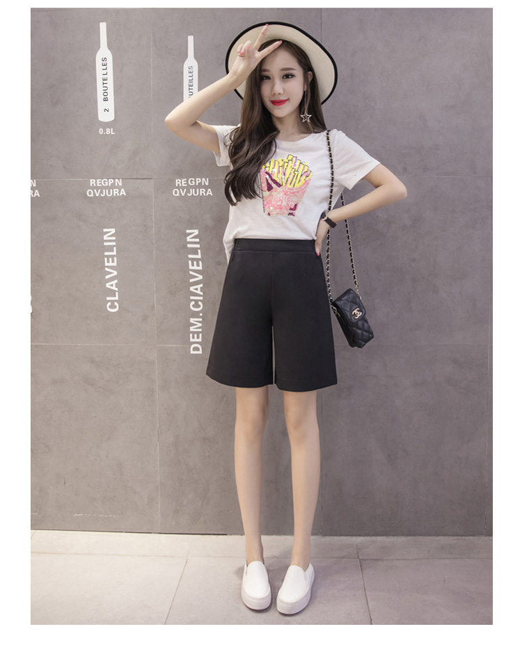 2018 quần short mới nữ mùa hè phần mỏng rộng chân quần âu thẳng kích thước lớn đàn hồi eo năm quần phụ nữ lỏng lẻo quần short nữ cạp cao