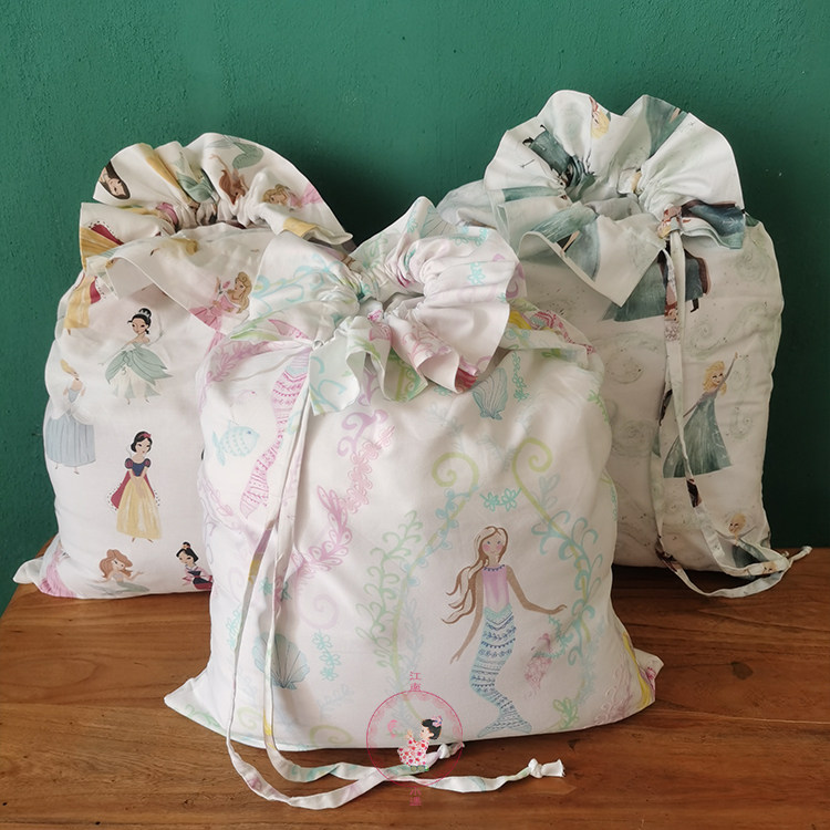 Foreign trade boutique cotton vintage printing system with gift bag home bed collection bag travel clothing package