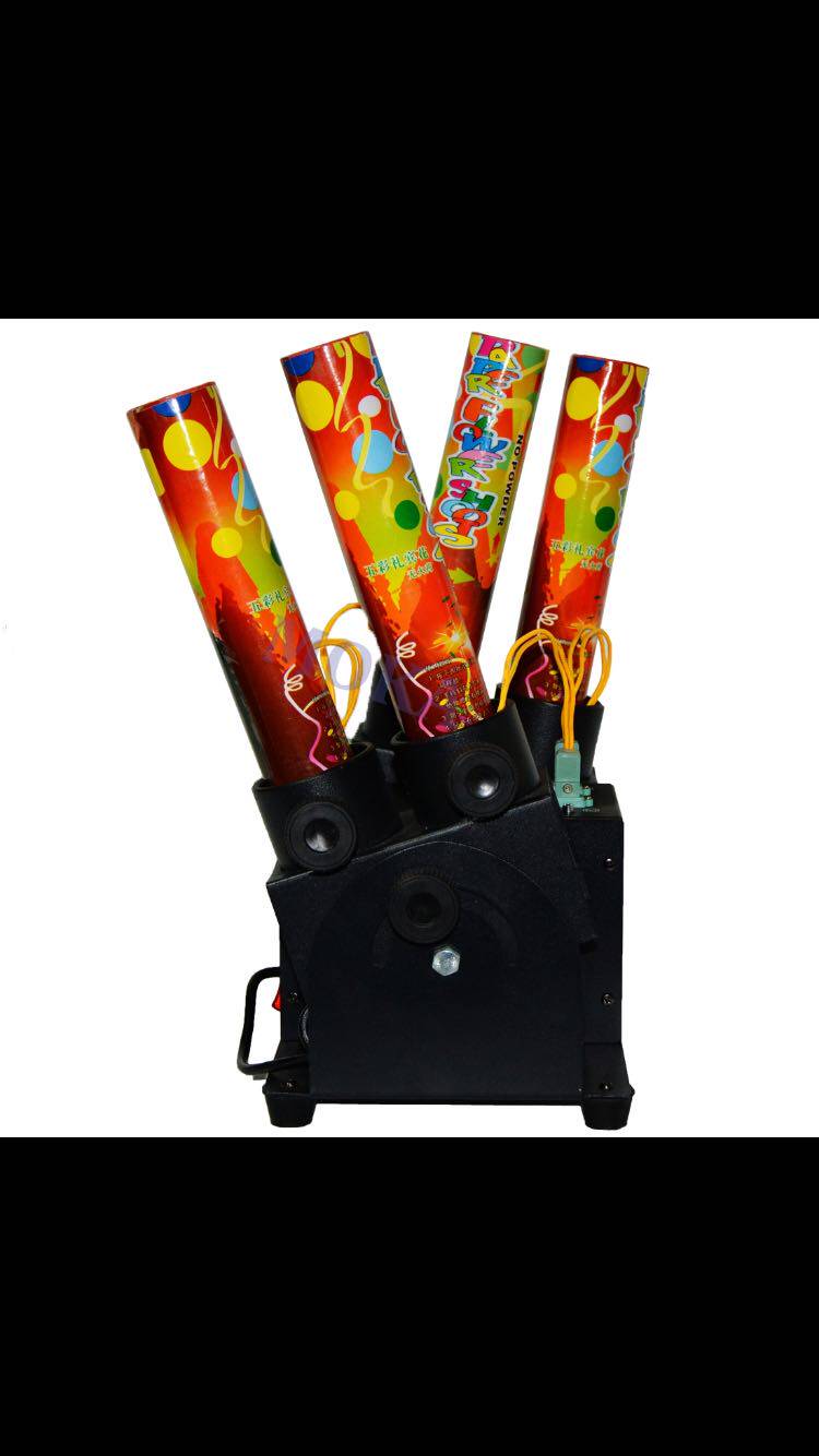 Four-head electronic fireworks launcher Color photocopying paper launcher Stage wedding celebration color photocopying paper four-tube fireworks launcher