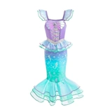 Дисней, детский наряд маленькой принцессы без рукавов, длинная юбка, блестки для ногтей, платье, аксессуары, крой «рыбий хвост»