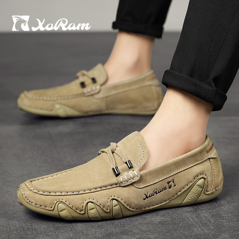 Western Ram Men's Shoes 2022 New Summer Breathable Men's Leather Shoes Leather Casual Shoes Men's Wave Shoes Driving