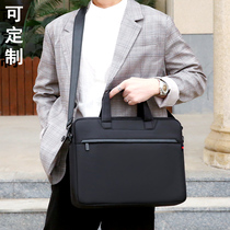 Briefcase canvas portable document bag zipper multi-layer large-capacity NPC and CPPCC meeting information storage document bag