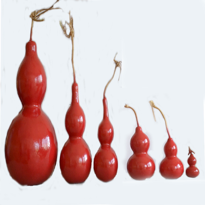 Natural belt faucet Colorful red gourd Home decoration decoration Children's painted gourd toys Open evil town house Fu Lu