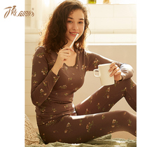 Top croak warm set womens thin cotton crew neck slim autumn pants autumn pants stretch bottom underwear plus size