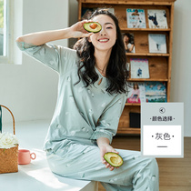 Top croak 100% cotton pajamas womens spring and autumn thin cotton loungewear set cotton cropped sleeve print can be worn outside