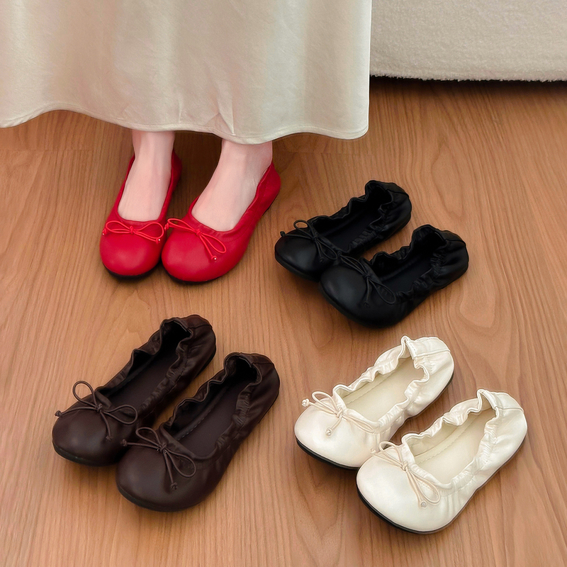 French Retro Round-Toe Shallow Single Shoes for Women, New Autumn Ballet Egg Roll Shoes, Flat Soft-Soled Rocking Shoes, Granny Shoes French Retro Round-Toe Shallow Single Shoes for Women, New Autumn Ballet Egg Roll Shoes, Flat Soft-Soled Rocking Shoes, Granny Shoes