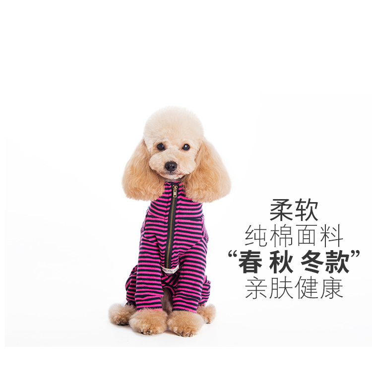 Quần áo cho thú cưng màu đen quần áo chó Teddy quần áo mùa đông nữ túi chó bụng nam chó bông sọc bốn chân quần mùa xuân - Quần áo & phụ kiện thú cưng quần áo cho chó mèo
