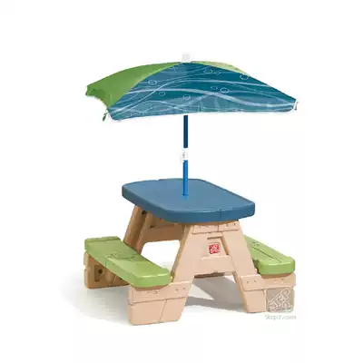 US imported STEP2 four-person picnic game table outdoor table and chair combination plastic environmentally friendly children's table