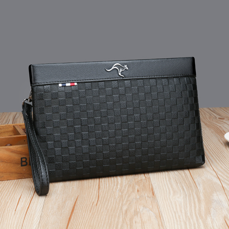 New Men Hand Bag Bag Bag Banker Banker Business Briefing Simple Fashion Soft Leather Envelope Wallet