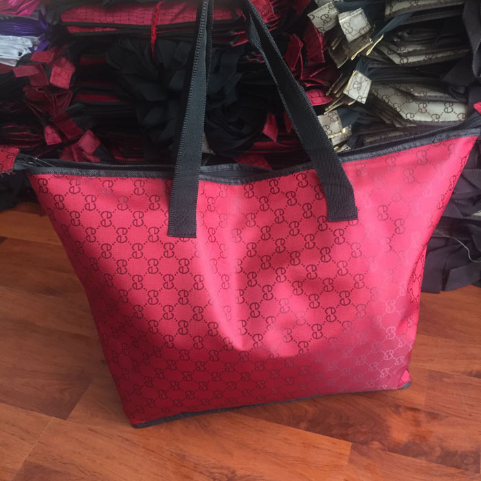 Fur straw fur clothing mink handbag to overcome unwoven cloth cloth bag clothing big clothes shopping universal bag pocket