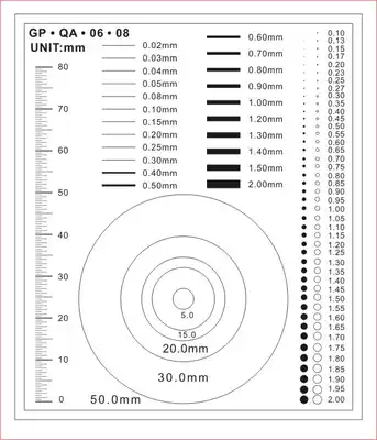 New promotion high-precision point line gauge stain gauge black dot card Filin ruler caliper gauge gauge gauge with defect point gauge control card