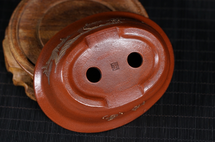Đài Loan trở lại cũ màu tím cát chậu hoa Cộng Hòa của đất nước handmade handmade antique bùn màu tím sơn chậu hoa đặc biệt cung cấp nồi đất nung