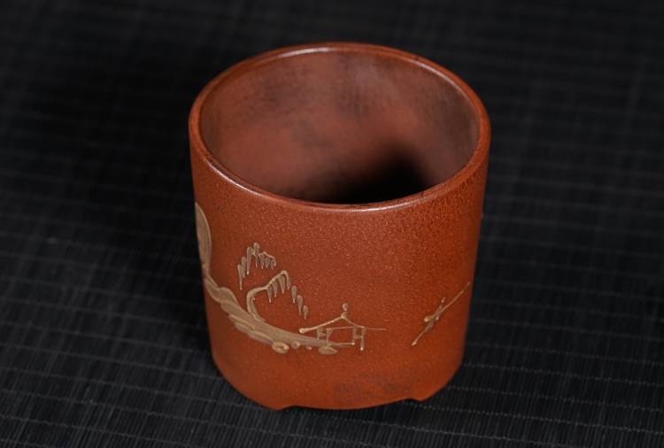 Antique chậu hoa nhỏ các đối tượng cũ đầu cát màu tím nhỏ chậu hoa Đài Loan trở lại Cộng Hòa của Trung Quốc mini cát tím đặc biệt cung cấp bộ ấm trà bằng đất	